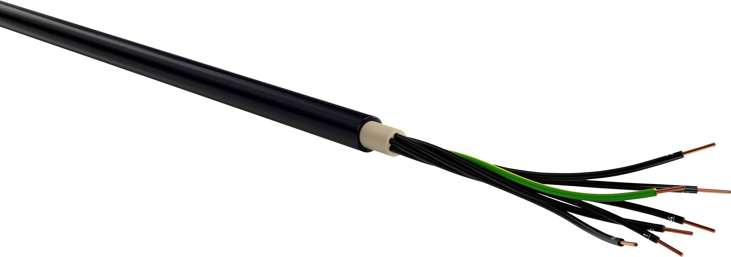 VER NYY-J 7x 1,5RE Eca Ri100 Energieleitung NYY-J 7 x 1.50mm² Schwarz 100m