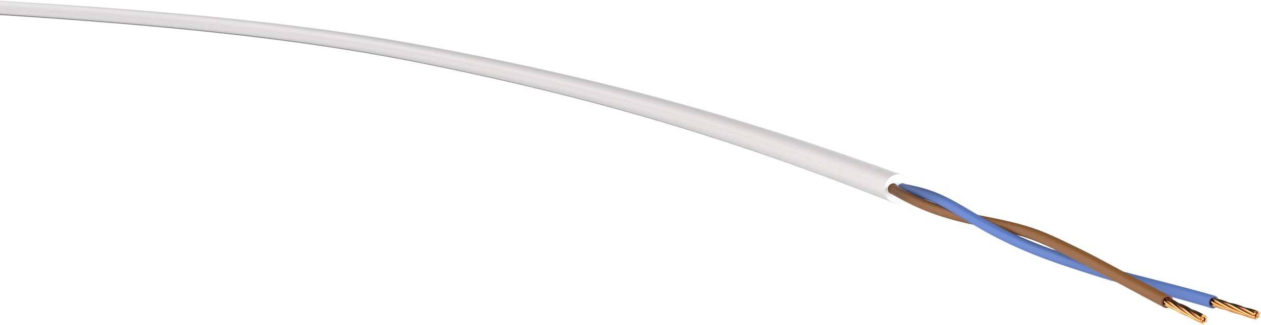 VER H03VV-F 2x0,75 ws Ri.100 Energieleitung H03VV-F 2 x 0.75mm² Weiß 100m