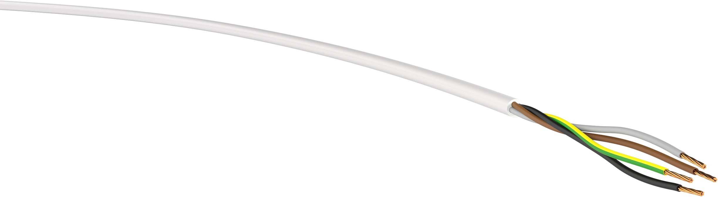 VER H03VV-F 4G0,75 ws Ri.100 Energieleitung H03VV-F 4G 0.75mm² Weiß 100m