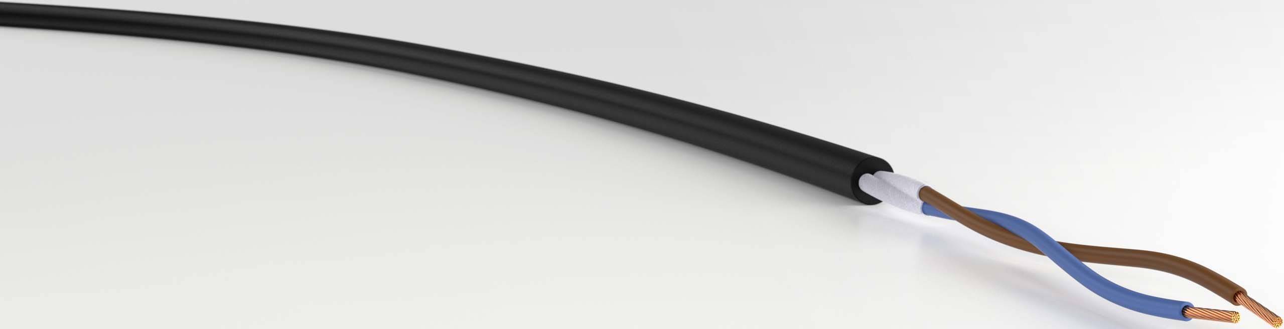 VER H05RR-F 2x1 Ri. 50 Energieleitung H05RR-F 2 x 1mm² Schwarz 50m