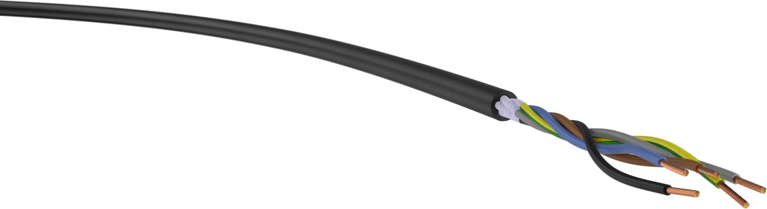 VER H07RN-F 5G 2,5 Ri.100 Energieleitung H07RN-F 5G 2.50mm² Schwarz 100m
