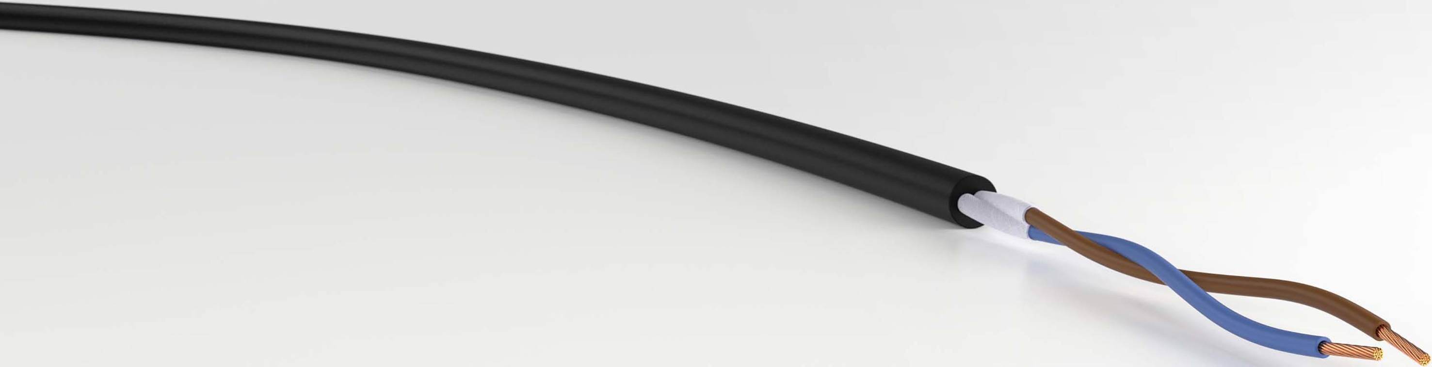 VER H05RR-F 2x0,75 Ri.100 Energieleitung H05RR-F 2 x 0.75mm² Schwarz 100m