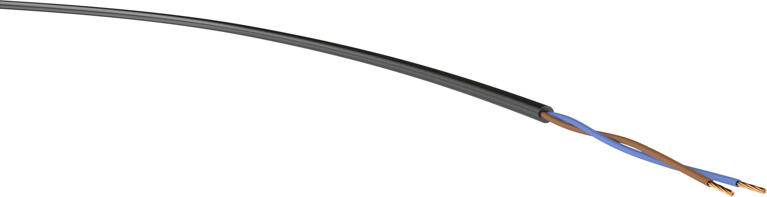 VER H03VV-F 2x0,75sw Tr.500 Energieleitung H03VV-F 2 x 0.75mm² Schwarz 500m
