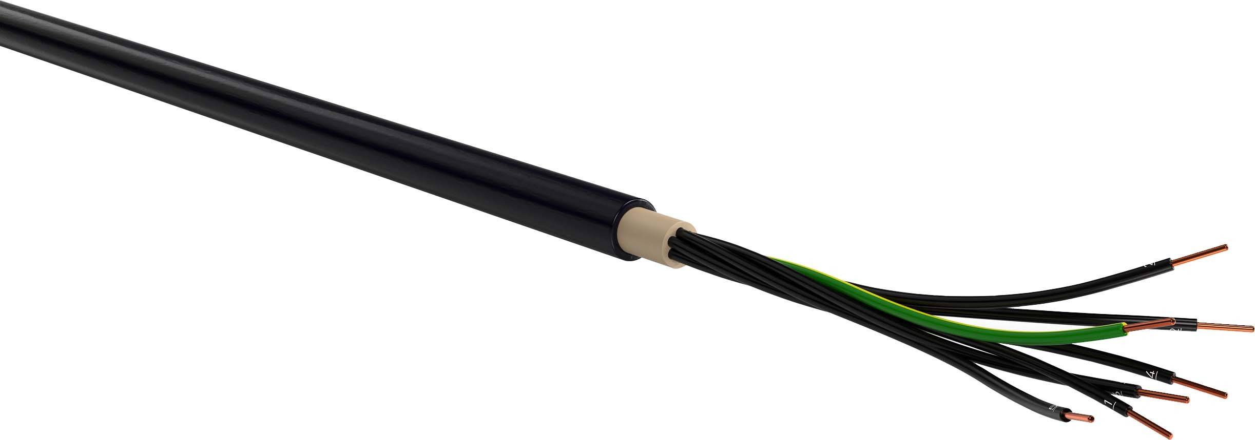 VER NYY-J 7x 2,5RE Eca Tr500 Energieleitung NYY-J 7 x 2.50mm² Schwarz 500m