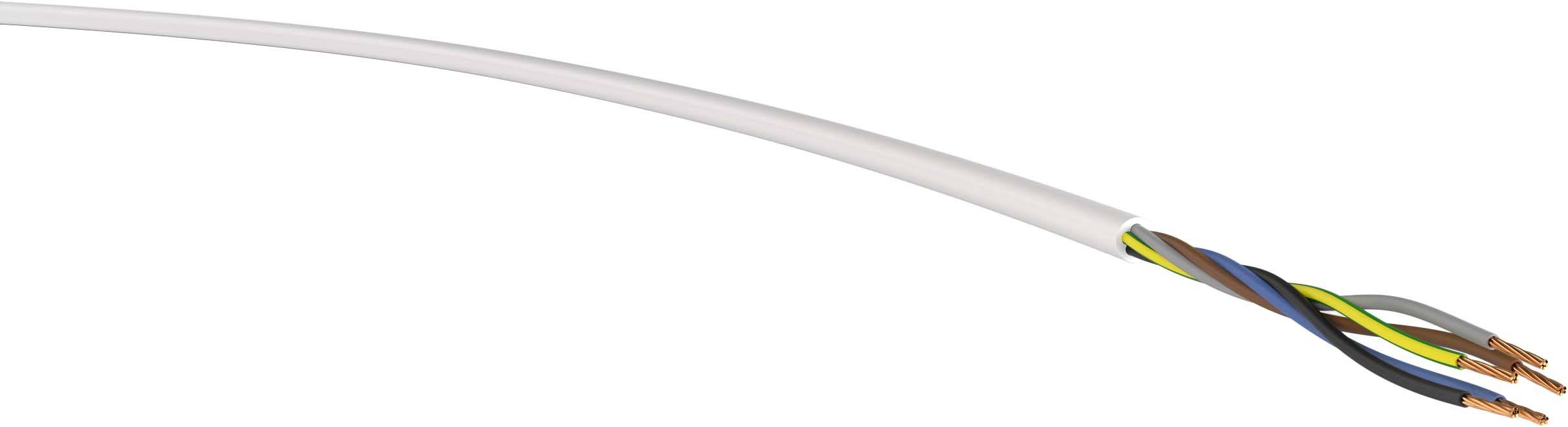 VER H05VV-F 5G0,75ws Eca Ri100 Energieleitung H05VV-F 5G 0.75mm² Weiß 100m