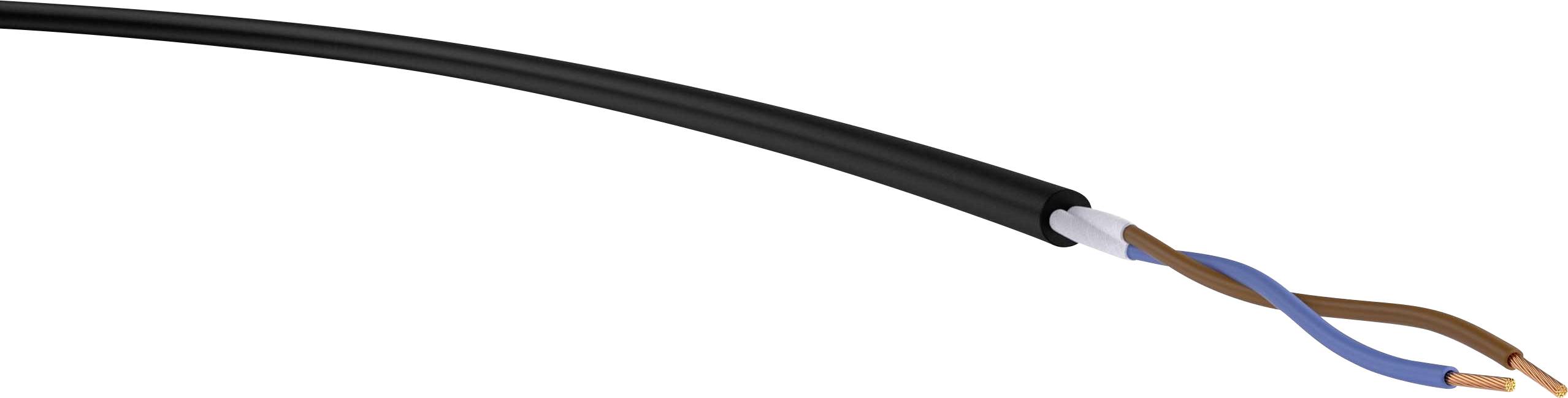 VER H07RN-F 2x 1,5 Ri. 50 Energieleitung H07RN-F 2 x 1.50mm² Schwarz 50m