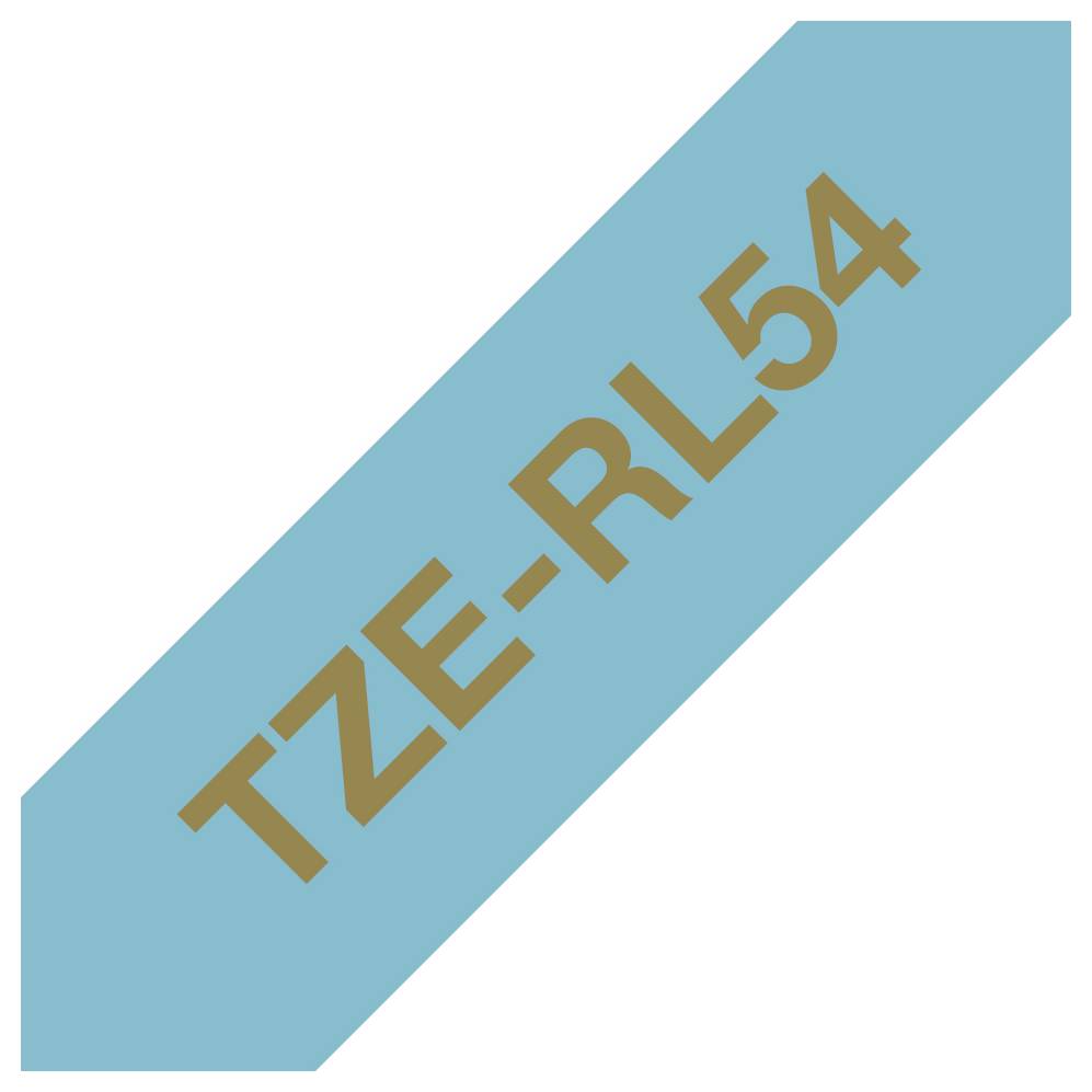 Brother TZe-RL54 - Seidig - Gold auf Hel Schriftband Bandfarbe: Blau Schriftfarbe: Gold 4m