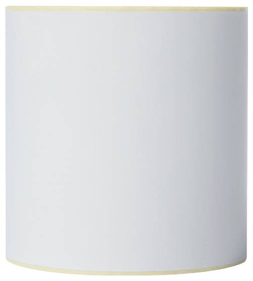 Ein einfacher, zylindrischer weißer Behälter mit glatter Oberfläche und leicht kontrastierenden oberen und unteren Kanten.