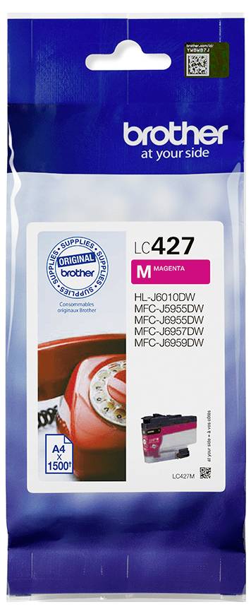 'Brother LC427M Magenta Tintenpatrone' für A4-Druck. Kompatibel mit Druckermodellen HL-J6010DW, MFC-J6955DW usw.