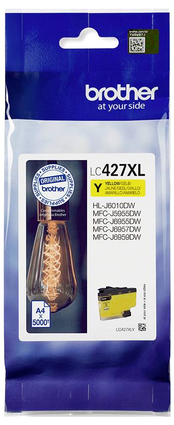 'Brother LC427XL' Tintenpatrone in Gelb für die Modelle HL-J6010DW, MFC-J5340DW, MFC-J5955DW, MFC-J6955DW, MFC-J6940DW.