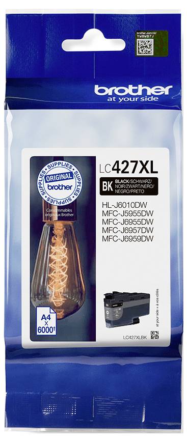 Verpackung der Brother LC427XL schwarzen Tintenpatrone, kompatibel mit Druckermodellen MFC-J6955DW, MFC-J5955DW, MFC-J6957DW, LC427XL.