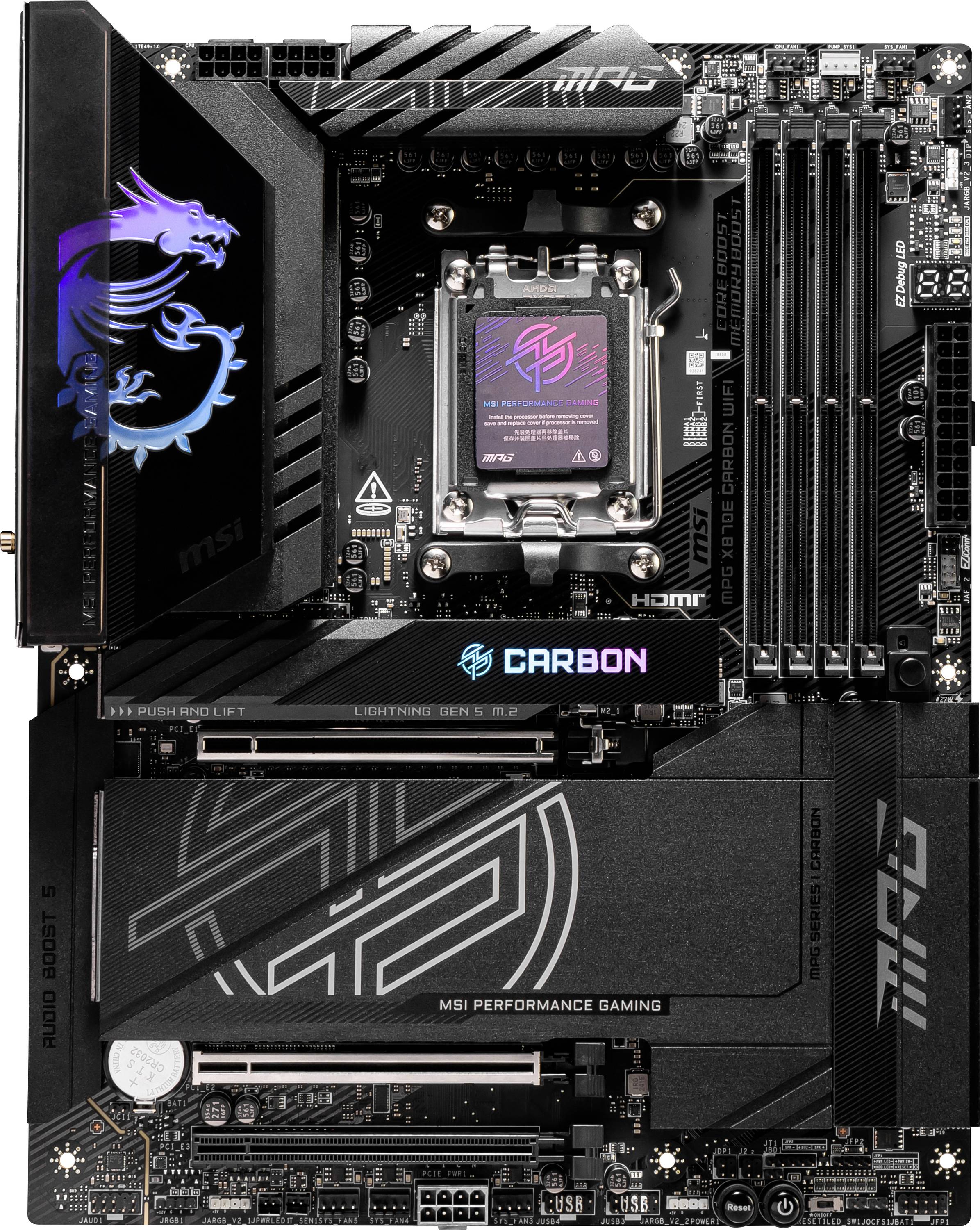 MSI MPG X870E Carbon Wifi (AM5) Mainboard Sockel (PC) AMD® AM5 Formfaktor (Details) ATX Mainboard-Chipsatz AMD® X870