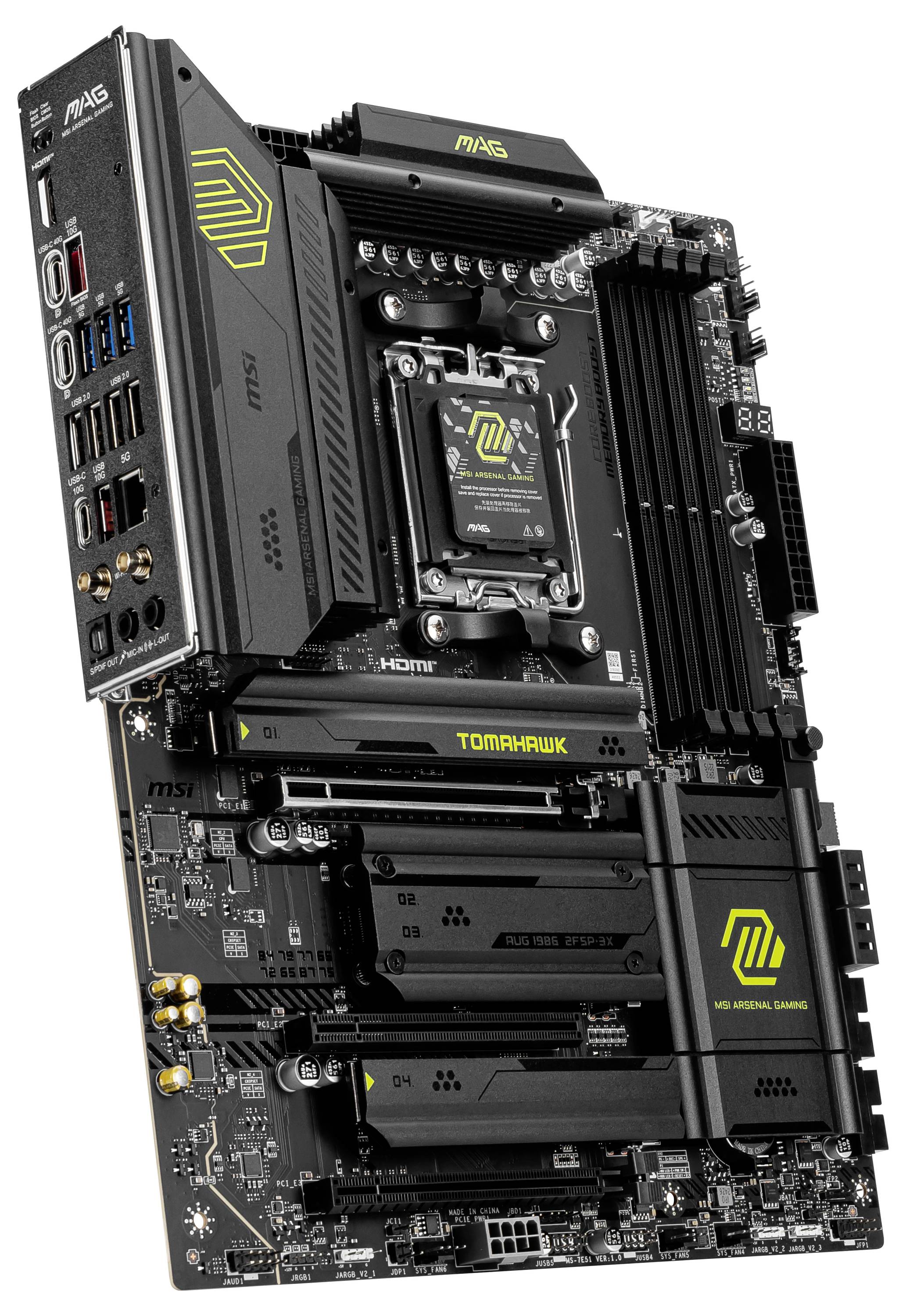 MSI MAG X870 Tomahawk Wifi (AM5) (D) Mainboard Sockel (PC) AMD® AM5 Formfaktor (Details) ATX Mainboard-Chipsatz AMD® X870