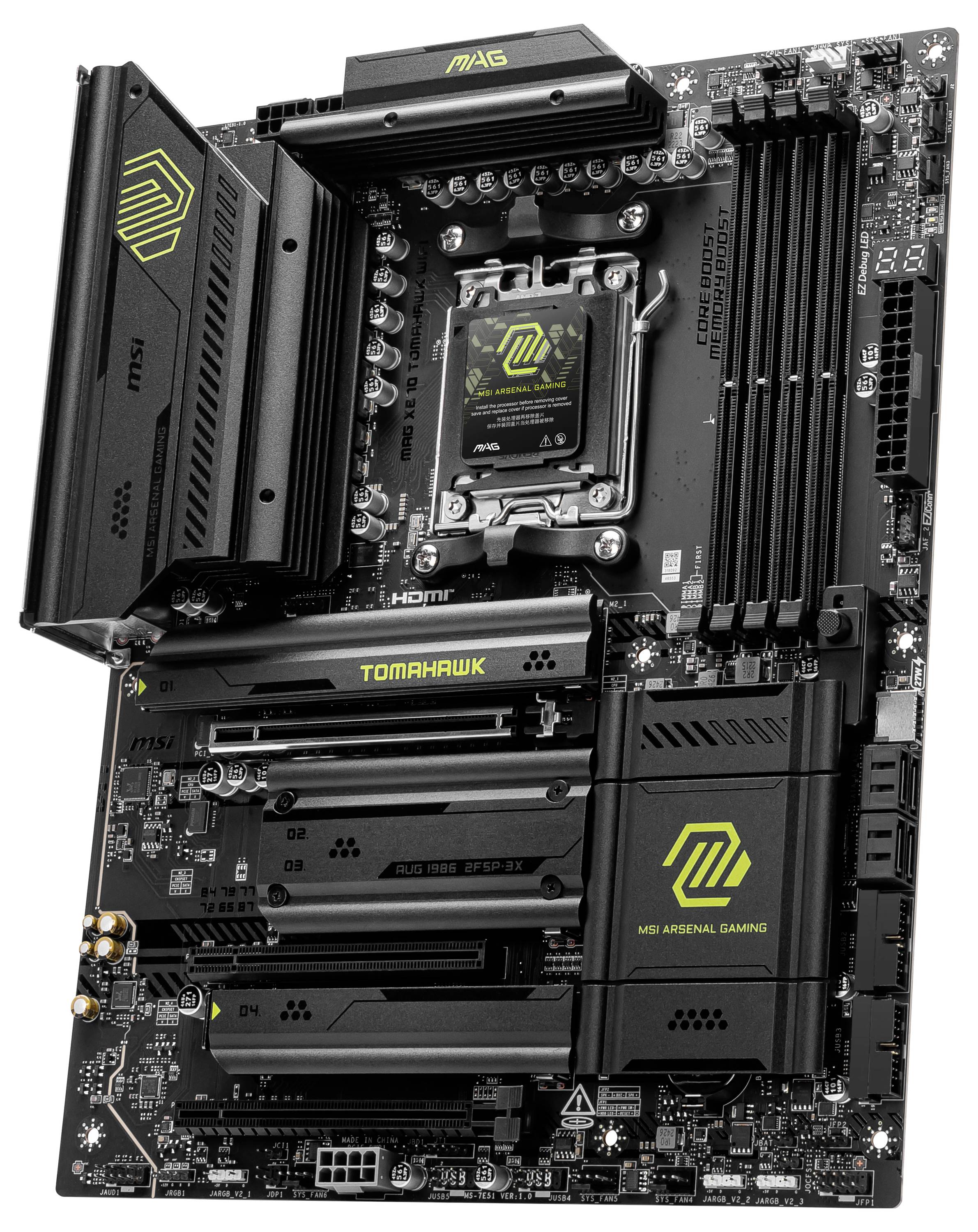 MSI MAG X870 Tomahawk Wifi (AM5) (D) Mainboard Sockel (PC) AMD® AM5 Formfaktor (Details) ATX Mainboard-Chipsatz AMD® X870