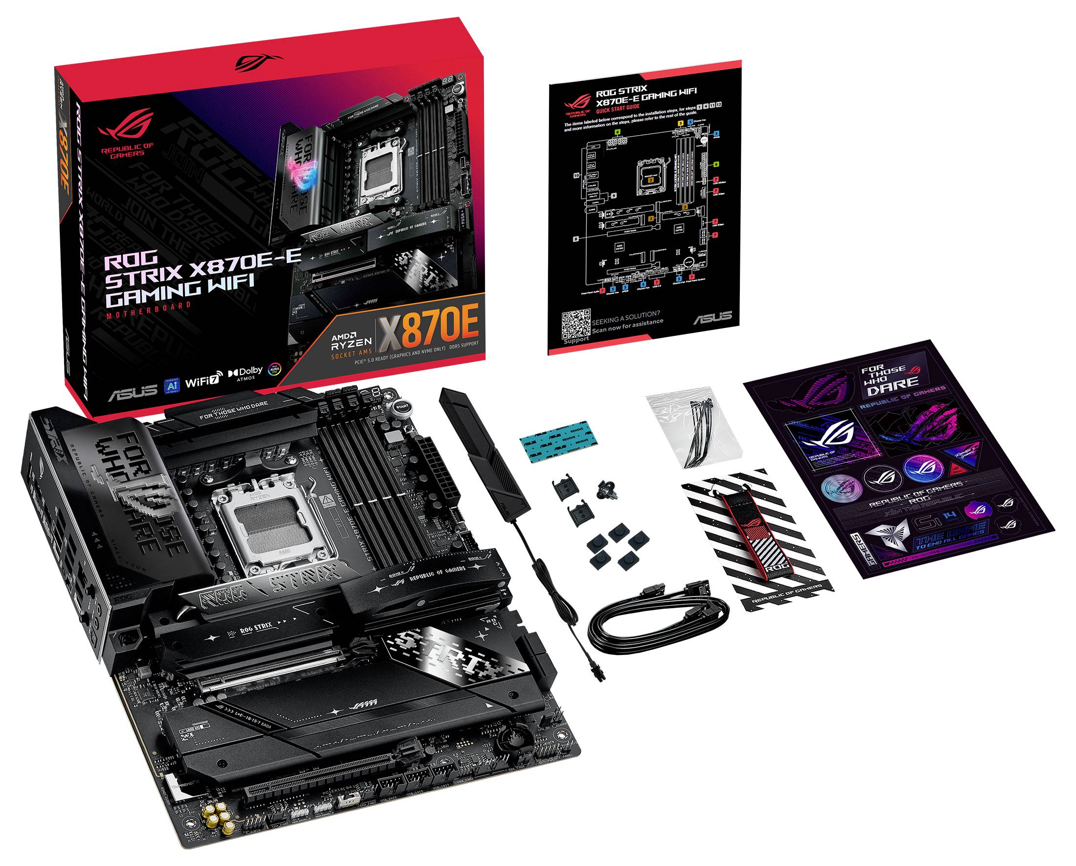 Asus ROG STRIX X870E-E Gaming WIFI (AM5) Mainboard Sockel (PC) AMD® AM5 Formfaktor (Details) ATX Mainboard-Chipsatz AMD® X870