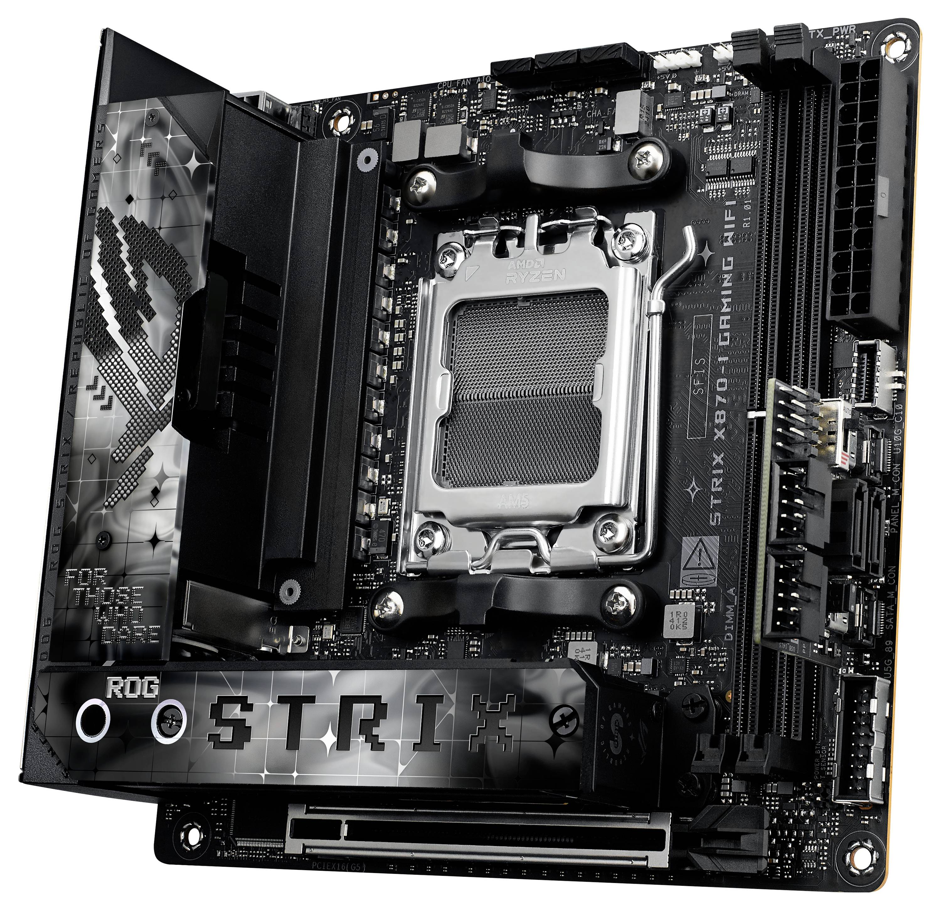 Asus ROG STRIX X870-I Gaming WIFI (AM5) Mainboard Sockel (PC) AMD® AM5 Formfaktor (Details) ATX Mainboard-Chipsatz AMD® X870