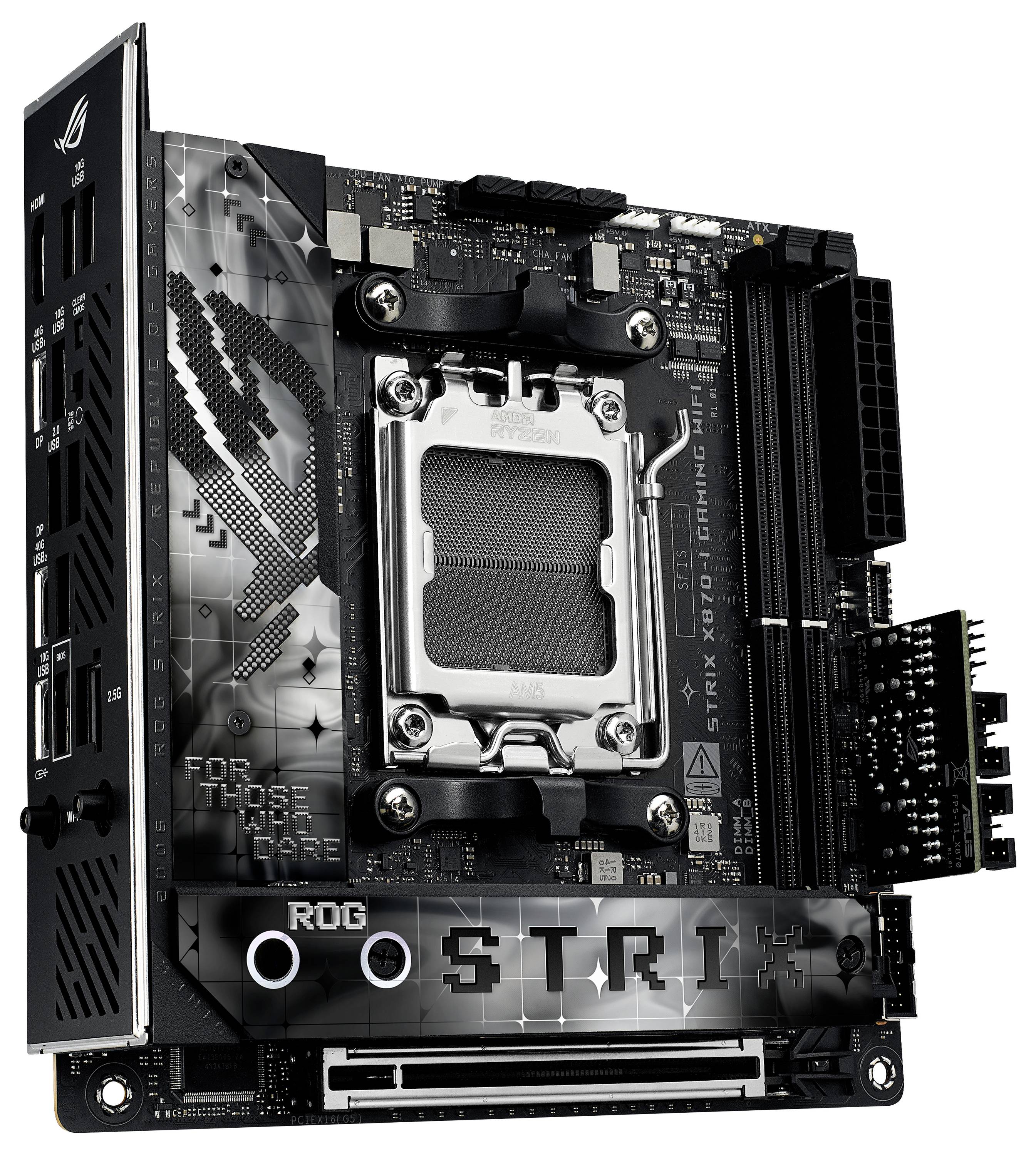 Asus ROG STRIX X870-I Gaming WIFI (AM5) Mainboard Sockel (PC) AMD® AM5 Formfaktor (Details) ATX Mainboard-Chipsatz AMD® X870