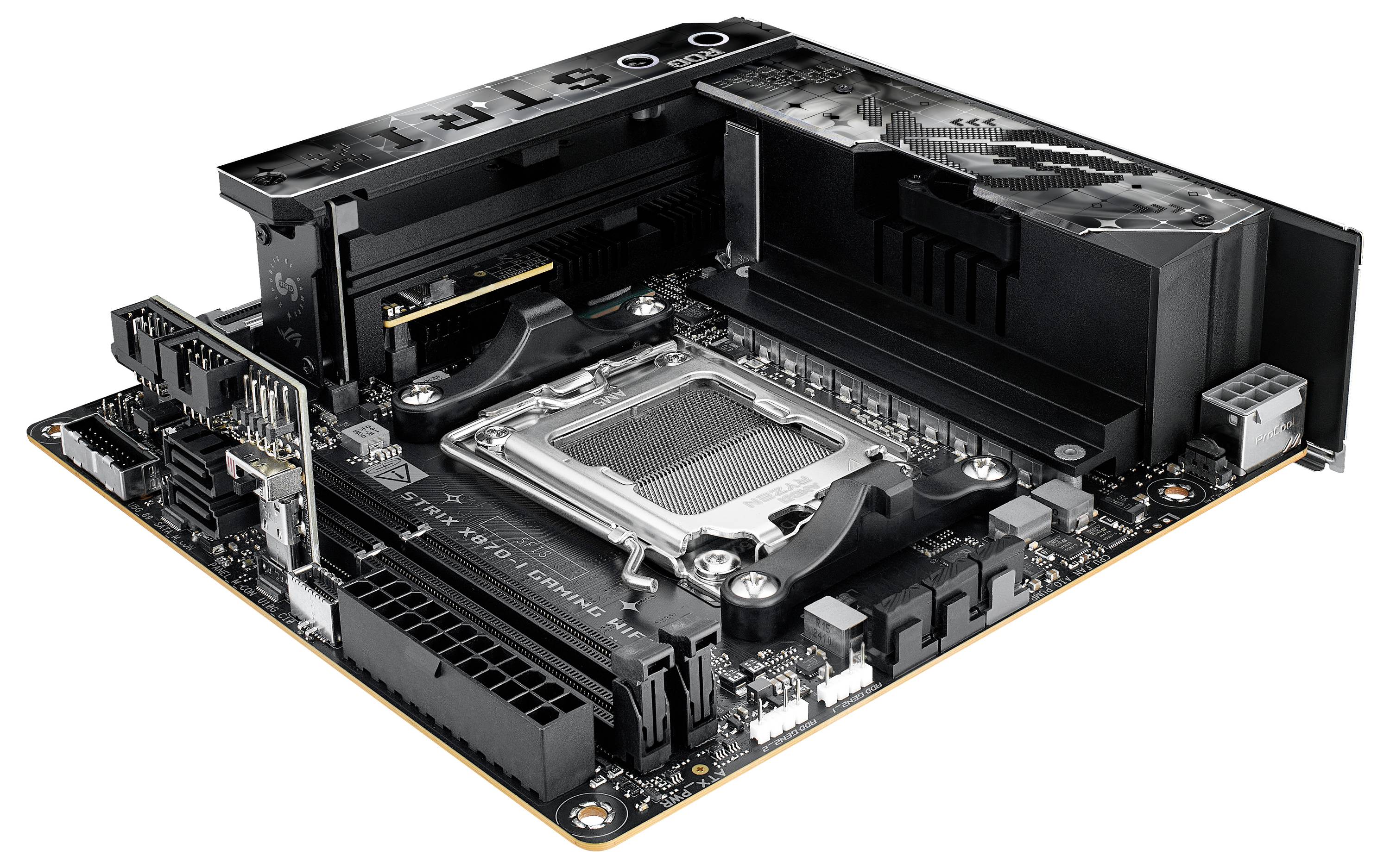 Asus ROG STRIX X870-I Gaming WIFI (AM5) Mainboard Sockel (PC) AMD® AM5 Formfaktor (Details) ATX Mainboard-Chipsatz AMD® X870