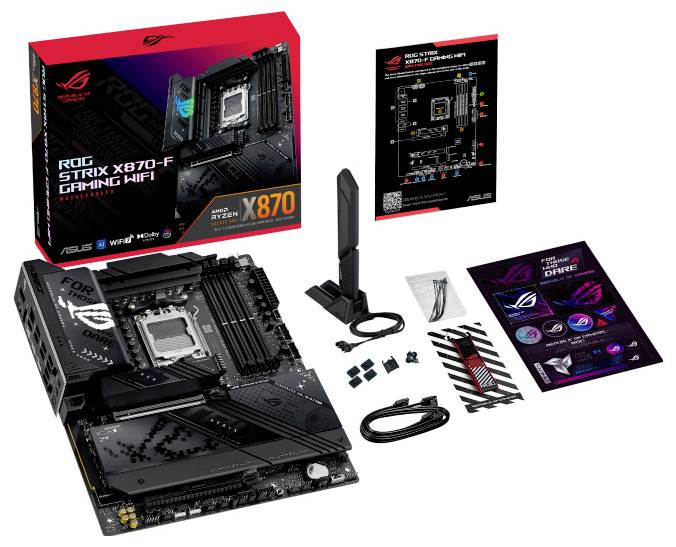 Asus ROG STRIX X870-F Gaming WIFI (AM5) Mainboard Sockel (PC) AMD® AM5 Formfaktor (Details) ATX Mainboard-Chipsatz AMD® X870