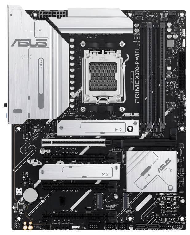 Asus PRIME X870-P WIFI (AM5) (D) Mainboard Sockel (PC) AMD® AM5 Formfaktor (Details) ATX Mainboard-Chipsatz AMD® X870