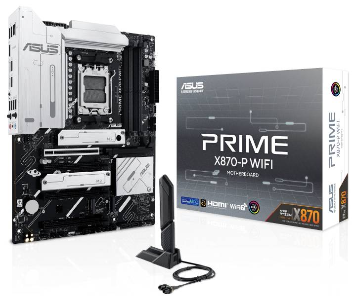 Asus PRIME X870-P WIFI (AM5) (D) Mainboard Sockel (PC) AMD® AM5 Formfaktor (Details) ATX Mainboard-Chipsatz AMD® X870
