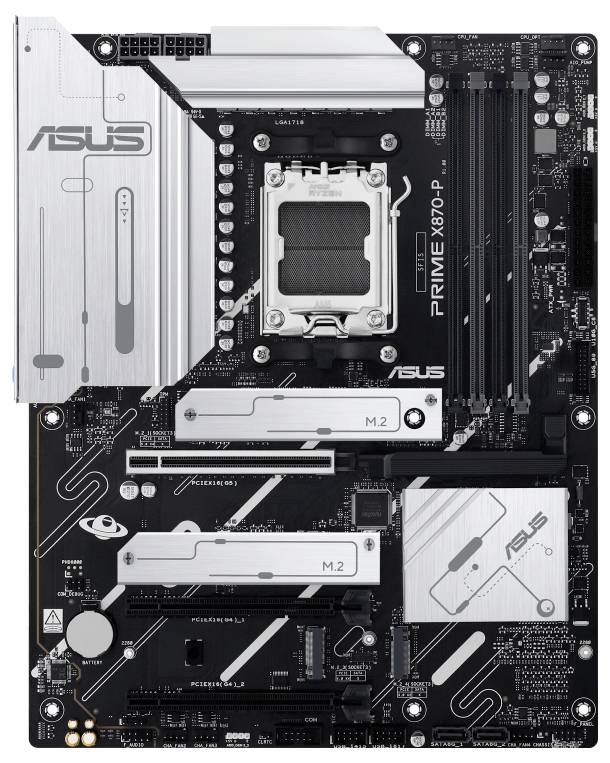 Asus PRIME X870-P (AM5) (D) Mainboard Sockel (PC) AMD® AM5 Formfaktor (Details) ATX Mainboard-Chipsatz AMD® X870