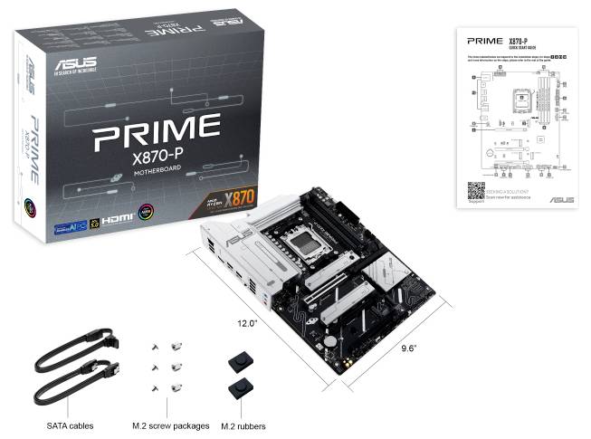 Asus PRIME X870-P (AM5) (D) Mainboard Sockel (PC) AMD® AM5 Formfaktor (Details) ATX Mainboard-Chipsatz AMD® X870
