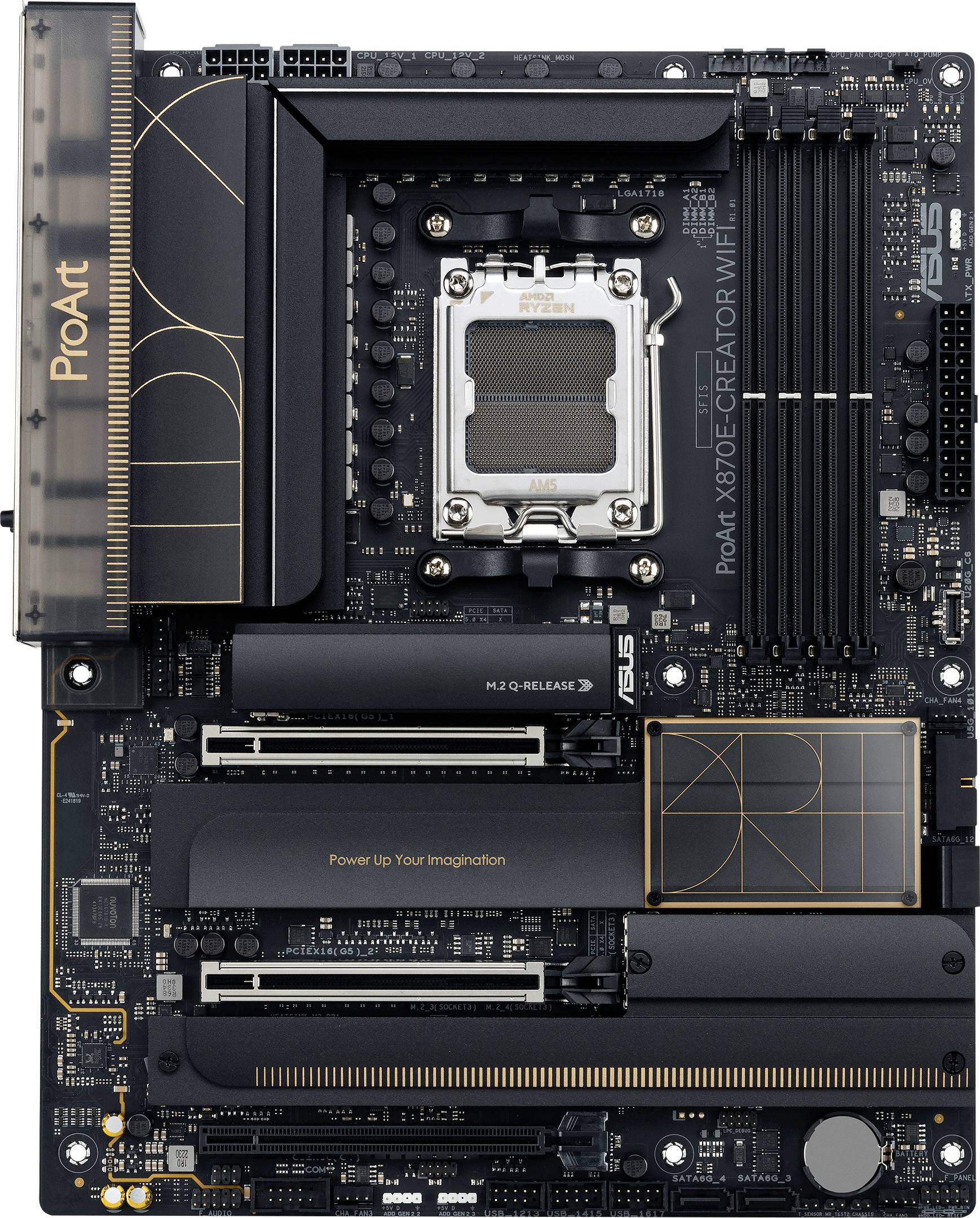 Asus PROART X870E-Creator WIFI (AM5) (D) Mainboard Sockel (PC) AMD® AM5 Formfaktor (Details) ATX Mainboard-Chipsatz AMD® X870