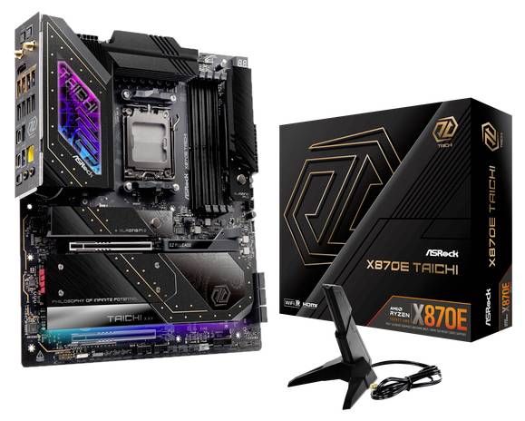 ASRock X870E Taichi (AM5) Mainboard Sockel (PC) AMD® AM5 Formfaktor (Details) E-ATX Mainboard-Chipsatz AMD® X870