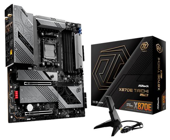 ASRock X870E Taichi Lite (AM5) Mainboard Sockel (PC) AMD® AM5 Formfaktor (Details) E-ATX Mainboard-Chipsatz AMD® X870
