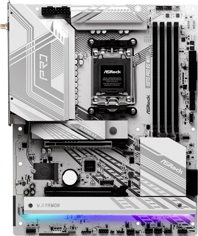 ASRock X870 Pro RS WiFi (AM5) (D) Mainboard Sockel (PC) AMD® AM5 Formfaktor (Details) E-ATX Mainboard-Chipsatz AMD® X870