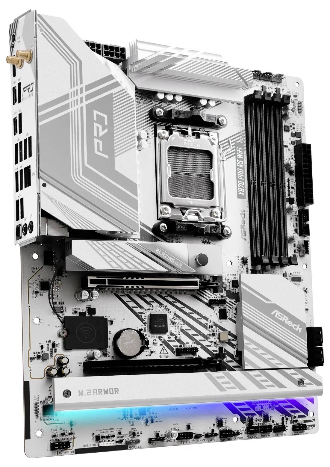 ASRock X870 Pro RS WiFi (AM5) (D) Mainboard Sockel (PC) AMD® AM5 Formfaktor (Details) E-ATX Mainboard-Chipsatz AMD® X870