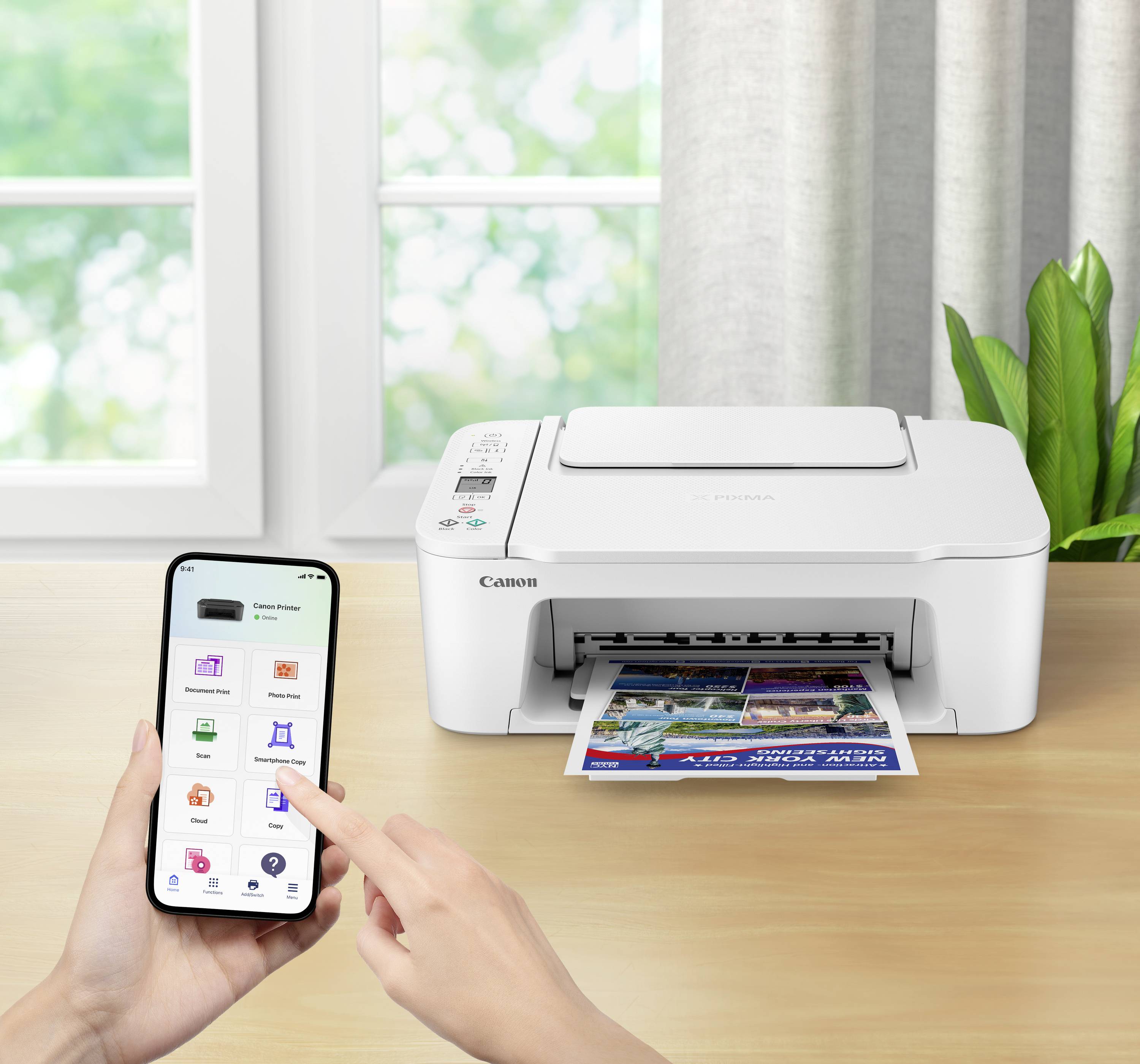 Canon PIXMA TS3751I EUR WH Multifunktionsdrucker Tintenstrahl Farbe A4 Drucker, Scanner, Kopierer USB, WLAN