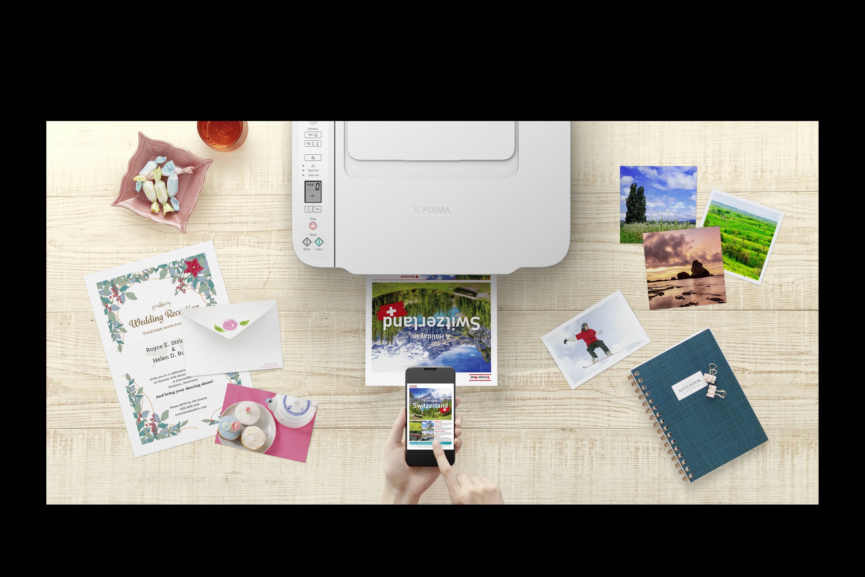 Canon PIXMA TS3751I EUR WH Multifunktionsdrucker Tintenstrahl Farbe A4 Drucker, Scanner, Kopierer USB, WLAN