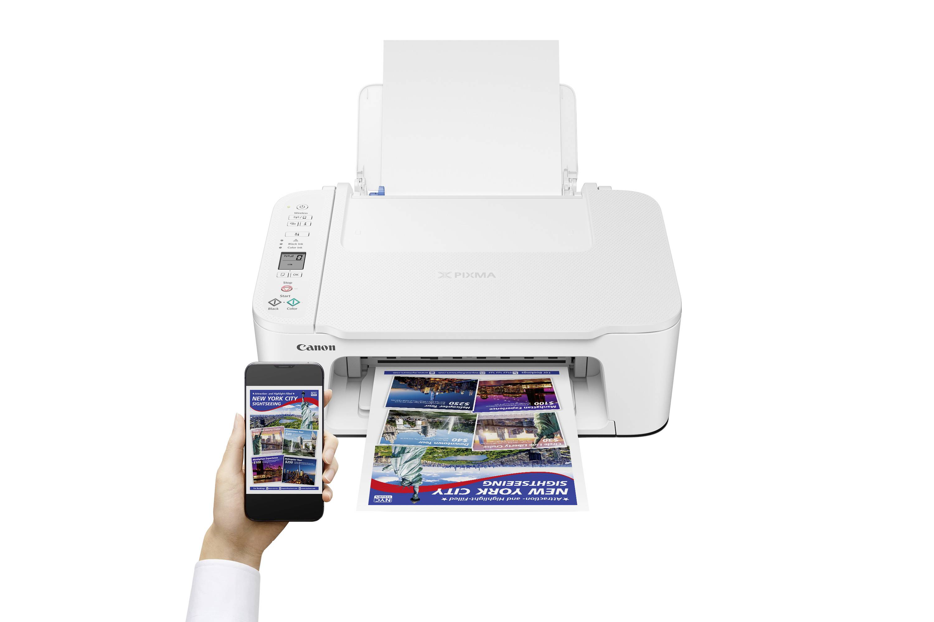 Canon PIXMA TS3751I EUR WH Multifunktionsdrucker Tintenstrahl Farbe A4 Drucker, Scanner, Kopierer USB, WLAN