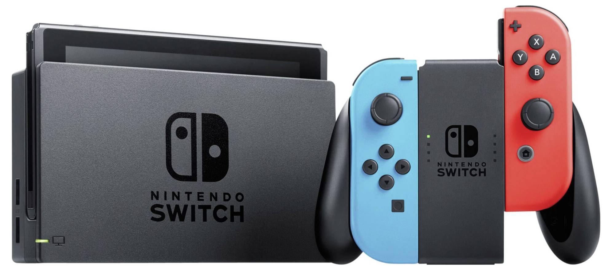 Nintendo Switch Konsole 32GB Grau, Neonblau, Neonrot inkl. Switch Sports + Gurt, inkl. 12 Monate Switch Online