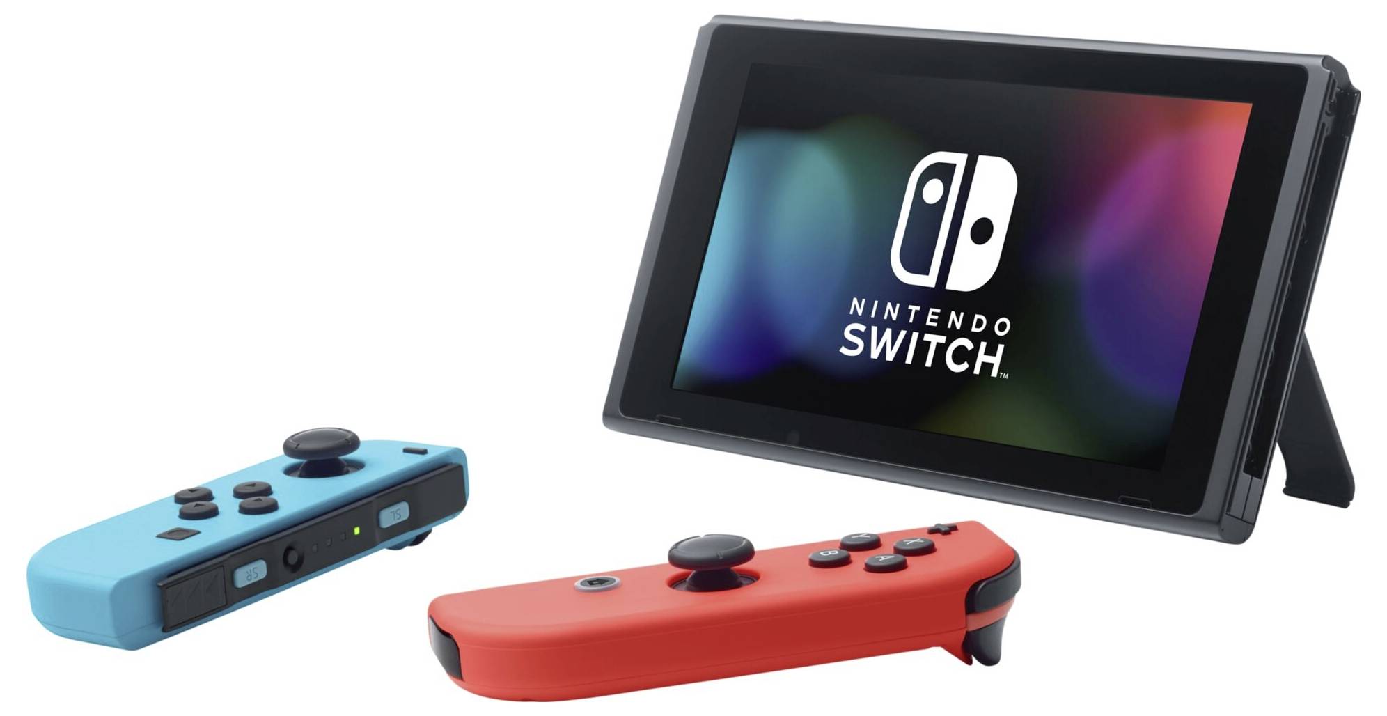 Nintendo Switch Konsole 32GB Grau, Neonblau, Neonrot inkl. Switch Sports + Gurt, inkl. 12 Monate Switch Online