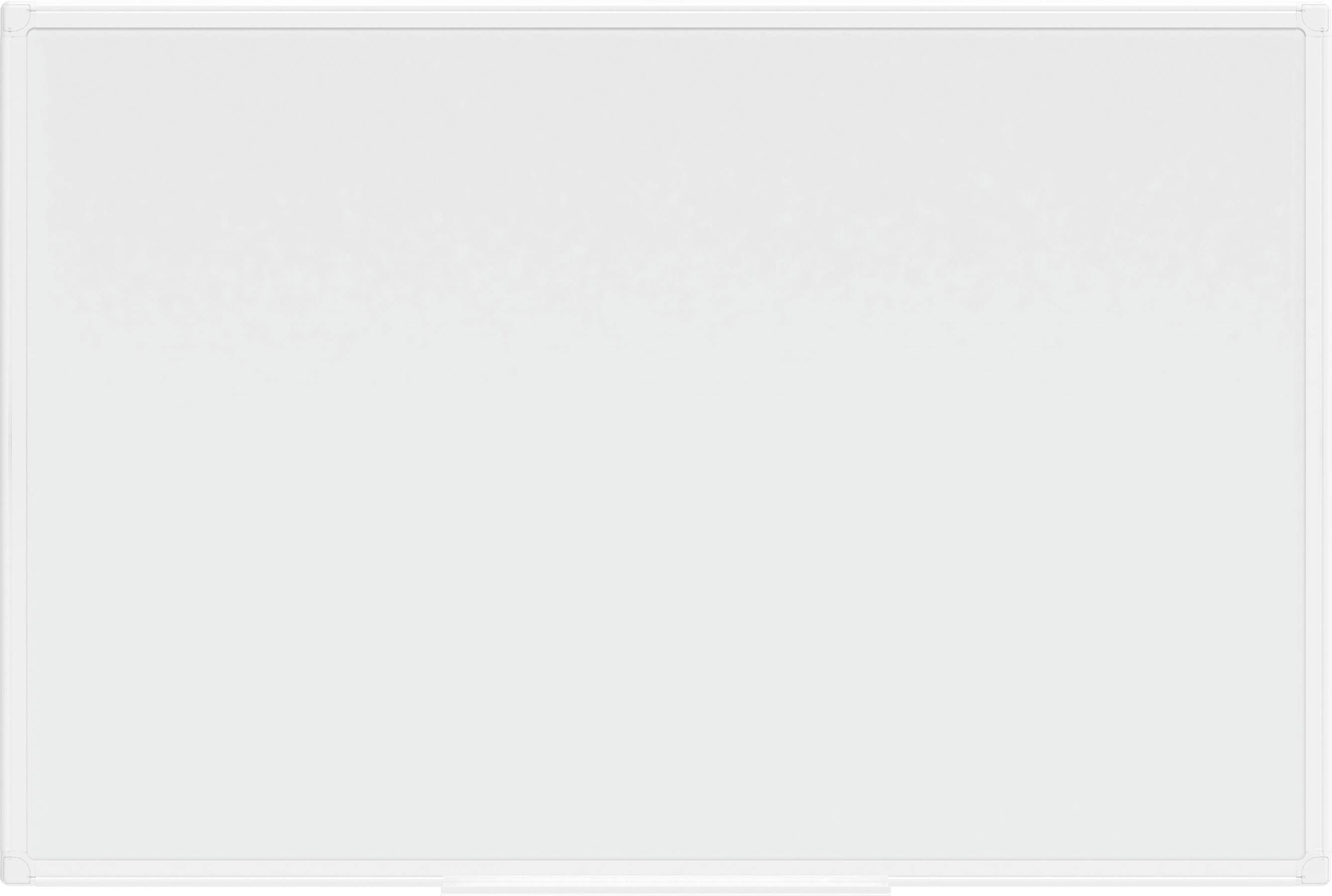 Ein leeres, weißes Whiteboard ohne Beschriftungen oder Zeichen.