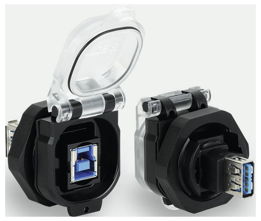 Lütze Einbaudose USB-3.0 B/A F/F 180° PC mit Klappdeckel USB-3.0 B/A F/F 180° PC 493116 Inhalt: 1St.