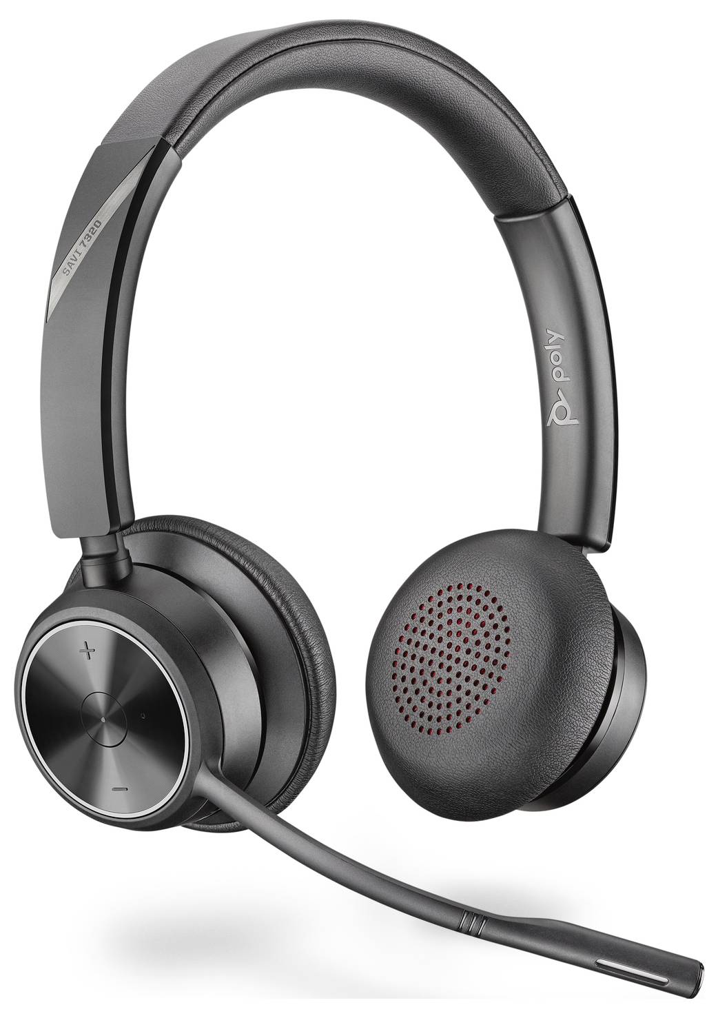 HP Poly DECT Headset Savi 7320 Office Stere On Ear Headset Bluetooth® Stereo Schwarz Noise Cancelling Computer