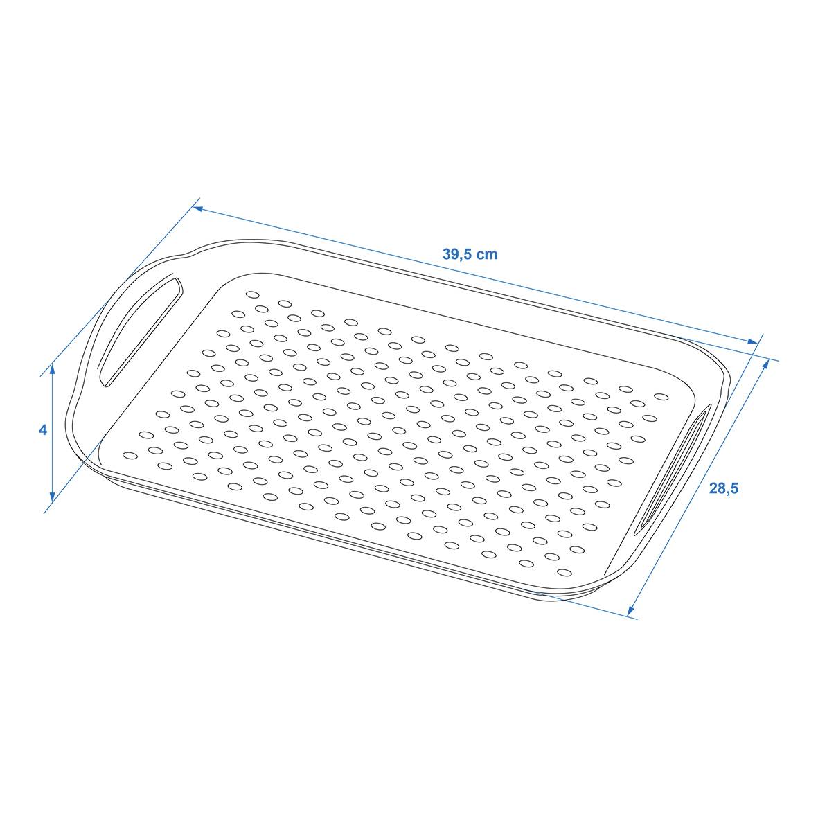 AS 1 x Tablett fürs Bett, Camping &amp; Grillen – Großes Serviertablett mit Henkel, Anti-Rutsch, 39,5x28,5cm Kunststoff AS