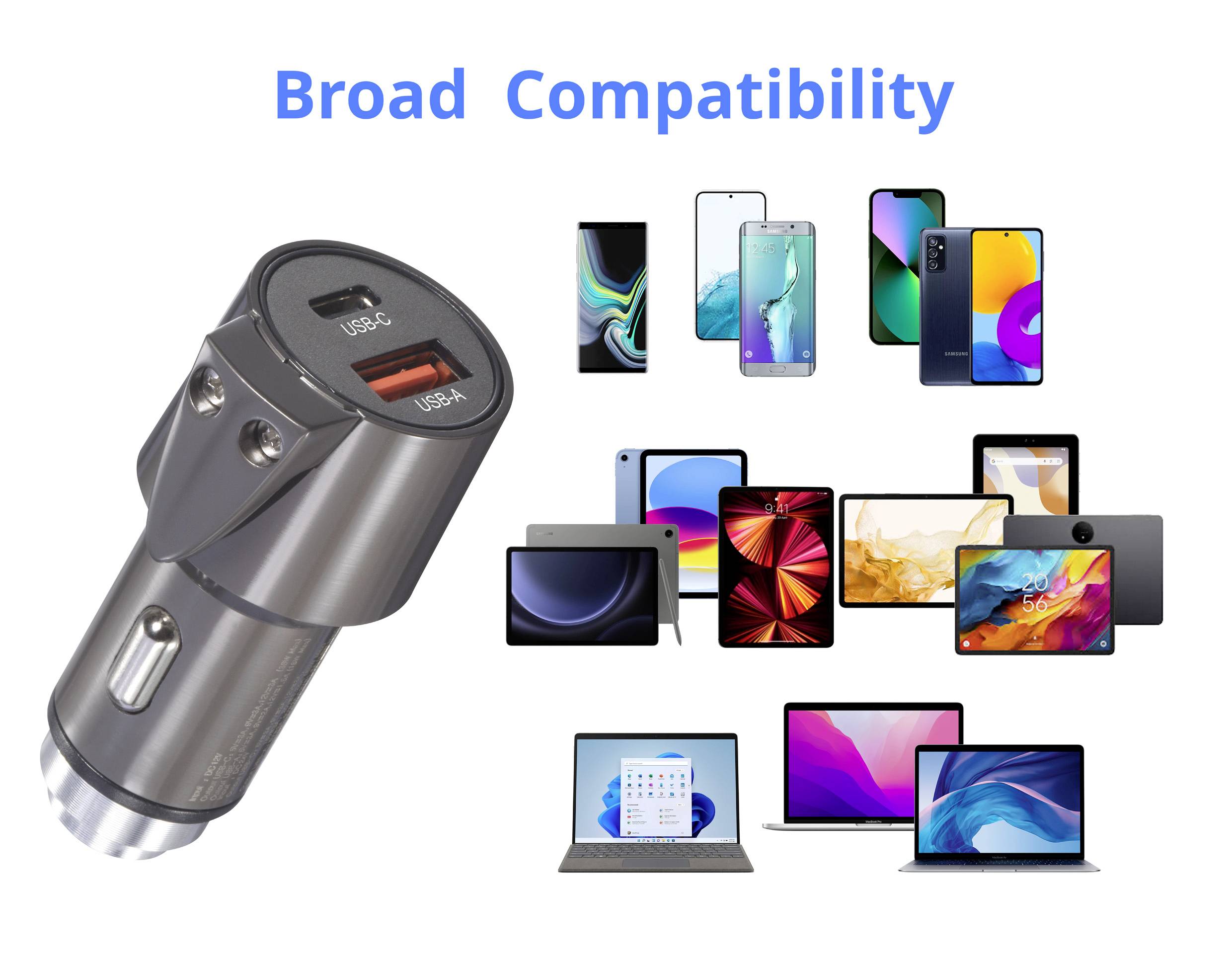 VOLTCRAFT VC-CPS-45W USB Ladegerät 1x USB-A, 1x USB-C® Schwarz KFZ