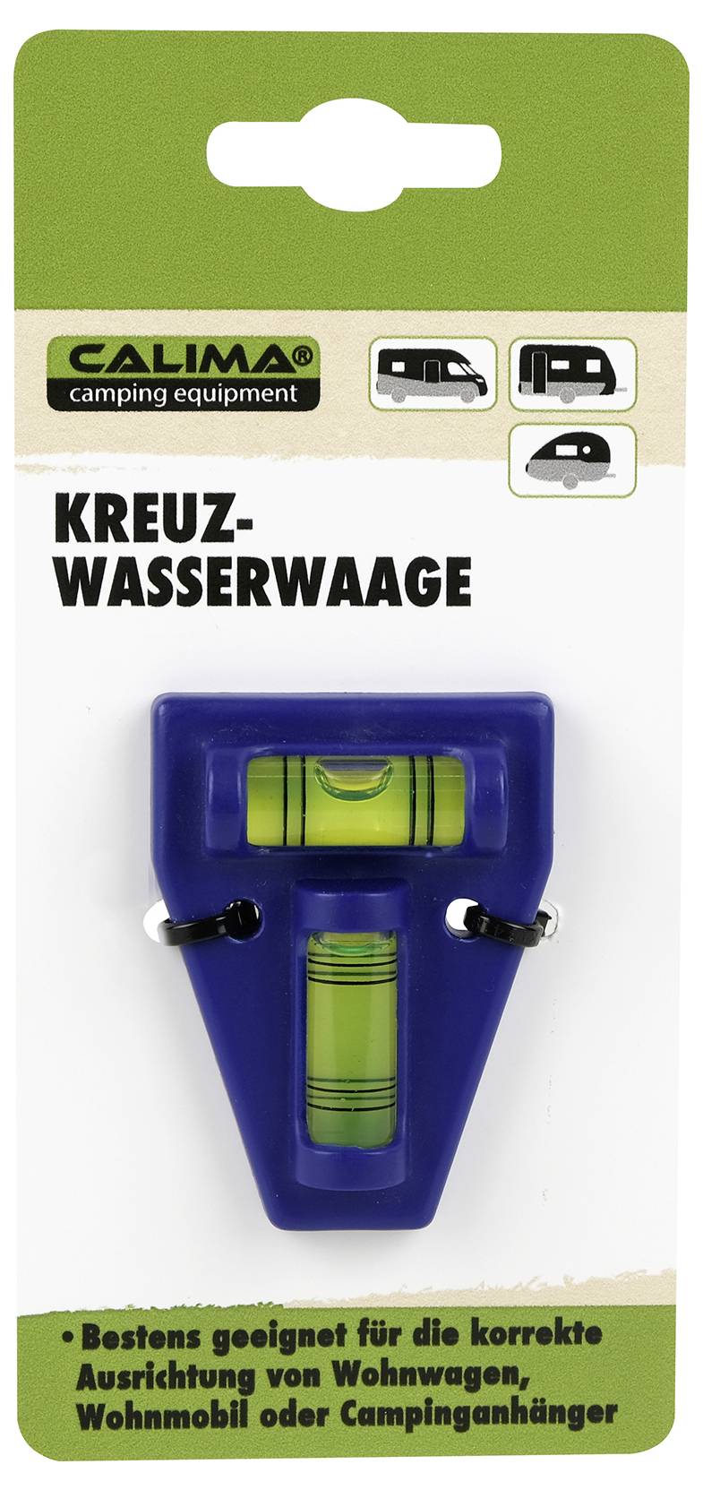 Calima 46014 Kreuz-Wasserwaage mit Bohrschablone 60mm