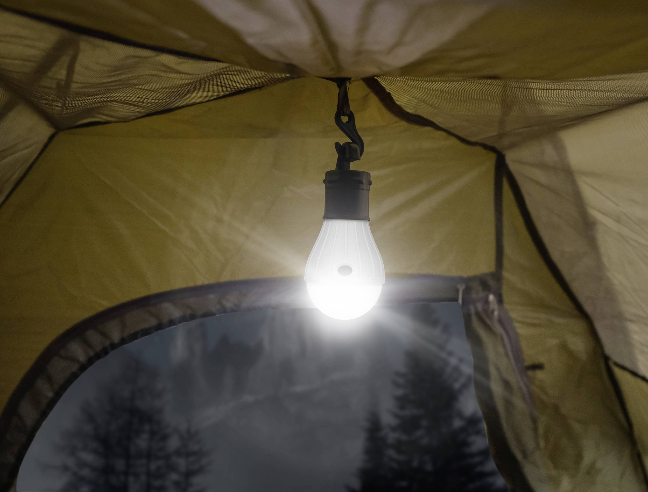 Calima 46058 LED Camping-Leuchte 20lm batteriebetrieben 76g Weiß, Schwarz