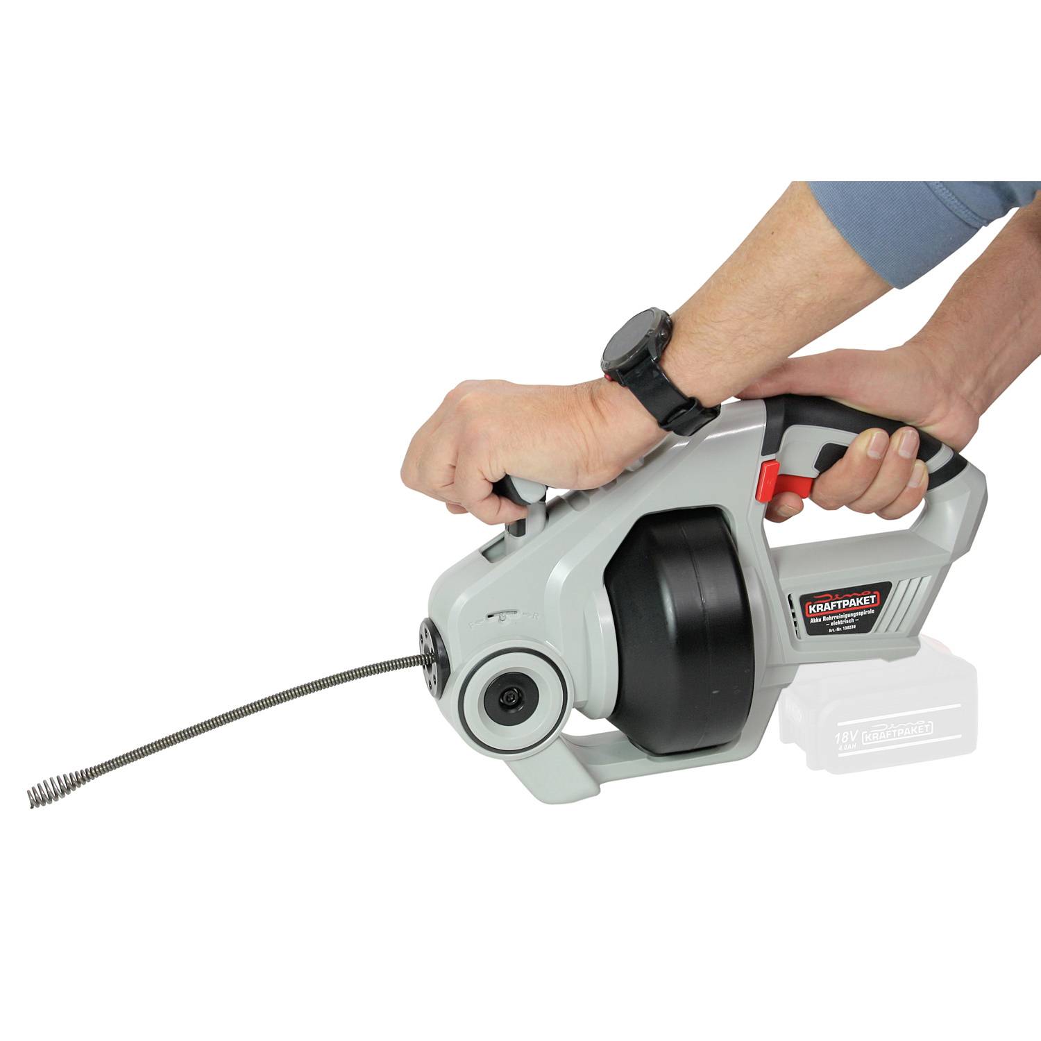 Dino KRAFTPAKET 18V-7m-15mm-450W-solo 130239 Rohrreinigungsgerät