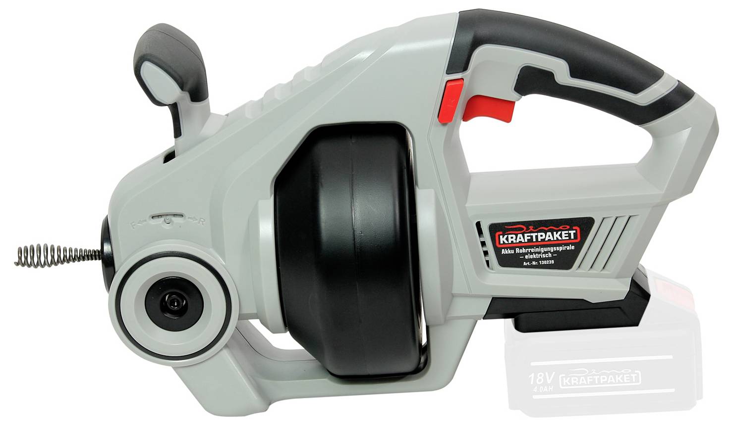 Dino KRAFTPAKET 18V-7m-15mm-450W-solo 130239 Rohrreinigungsgerät