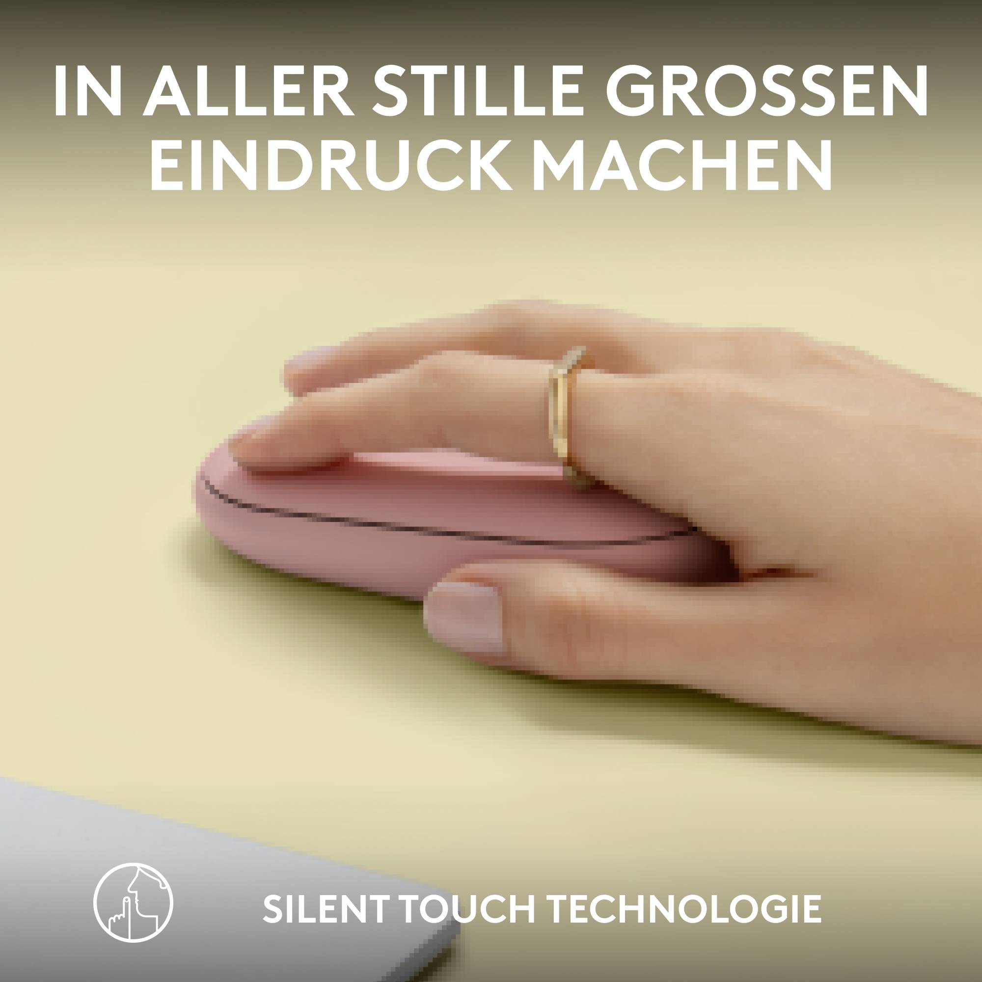 Logitech Pebble Mouse 2 M350s - TONAL ROSE - EMEA-808 Maus Bluetooth® Optisch Rose 3 Tasten 400 dpi, 4000 dpi Integriertes