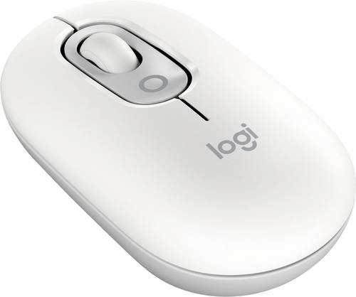Logitech POP Maus Bluetooth® Optisch Weiß 4 Tasten 4000 dpi Easy Switch 3 Geräte, Integriertes Scr