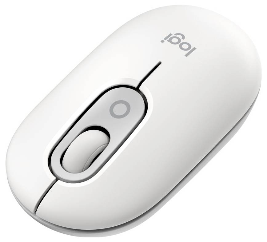 Logitech POP Maus Bluetooth® Optisch Weiß 4 Tasten 4000 dpi Easy Switch 3 Geräte, Integriertes Scrollrad