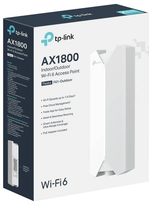 TP-LINK Festa F61-Outdoor AP AX1800 Festa F61-Outdoor WLAN Access-Point 1201 MBit/s 2.4 GHz, 5 GHz